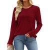 WIHOLL Long Sleeve Shirts for Women Waffle Knit Trendy Fall Fashion 2026 Dressy Casual Blouses Teacher Outfits(Red)
