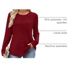 WIHOLL Long Sleeve Shirts for Women Waffle Knit Trendy Fall Fashion 2026 Dressy Casual Blouses Teacher Outfits(Red)