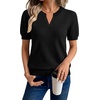 WIHOLL Short Sleeve Sweater Tops 2026 Spring Summer Trendy Knit Business Casual Essential V Neck Sweaters(01 – Black)