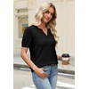 WIHOLL Short Sleeve Sweater Tops 2026 Spring Summer Trendy Knit Business Casual Essential V Neck Sweaters(01 – Black)