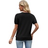 WIHOLL Short Sleeve Sweater Tops 2026 Spring Summer Trendy Knit Business Casual Essential V Neck Sweaters(01 – Black)