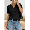 WIHOLL Short Sleeve Sweater Tops 2026 Spring Summer Trendy Knit Business Casual Essential V Neck Sweaters(01 – Black)