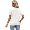 WIHOLL Short Sleeve Sweater Tops 2026 Spring Summer Trendy Knit Business Casual Essential V Neck Sweaters(01 – White)