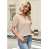WIHOLL Short Sleeve Sweater Tops 2026 Spring Summer Trendy Knit Business Casual Essential V Neck Sweaters(02 – Apricot)