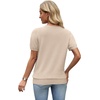 WIHOLL Short Sleeve Sweater Tops 2026 Spring Summer Trendy Knit Business Casual Essential V Neck Sweaters(02 – Apricot)