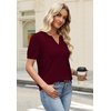 WIHOLL Short Sleeve Sweater Tops 2026 Spring Summer Trendy Knit Business Casual Essential V Neck Sweaters(02 – Burgundy Purple)