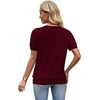 WIHOLL Short Sleeve Sweater Tops 2026 Spring Summer Trendy Knit Business Casual Essential V Neck Sweaters(02 – Burgundy Purple)