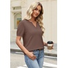 WIHOLL Short Sleeve Sweater Tops 2026 Spring Summer Trendy Knit Business Casual Essential V Neck Sweaters(02 – Coffee)