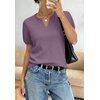 WIHOLL Short Sleeve Sweater Tops 2026 Spring Summer Trendy Knit Business Casual Essential V Neck Sweaters(02 – Dusty Mauve)
