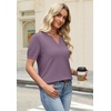 WIHOLL Short Sleeve Sweater Tops 2026 Spring Summer Trendy Knit Business Casual Essential V Neck Sweaters(02 – Dusty Mauve)