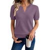 WIHOLL Short Sleeve Sweater Tops 2026 Spring Summer Trendy Knit Business Casual Essential V Neck Sweaters(02 – Dusty Mauve)