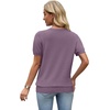 WIHOLL Short Sleeve Sweater Tops 2026 Spring Summer Trendy Knit Business Casual Essential V Neck Sweaters(02 – Dusty Mauve)