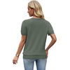 WIHOLL Short Sleeve Sweater Tops 2026 Spring Summer Trendy Knit Business Casual Essential V Neck Sweaters(02 – Green)