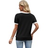 WIHOLL Short Sleeve Sweater Tops 2026 Spring Summer Trendy Knit Business Casual Essential V Neck Sweaters(03 – Black White)