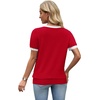 WIHOLL Short Sleeve Sweater Tops 2026 Spring Summer Trendy Knit Business Casual Essential V Neck Sweaters(04 – Red White)