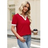 WIHOLL Short Sleeve Sweater Tops 2026 Spring Summer Trendy Knit Business Casual Essential V Neck Sweaters(04 – Red White)