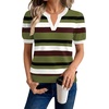 WIHOLL Short Sleeve Sweater Tops 2026 Spring Summer Trendy Knit Business Casual Essential V Neck Sweaters(06 – Stripes)