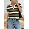 WIHOLL Short Sleeve Sweater Tops 2026 Spring Summer Trendy Knit Business Casual Essential V Neck Sweaters(06 – Stripes)