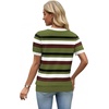 WIHOLL Short Sleeve Sweater Tops 2026 Spring Summer Trendy Knit Business Casual Essential V Neck Sweaters(06 – Stripes)