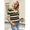 WIHOLL Short Sleeve Sweater Tops 2026 Spring Summer Trendy Knit Business Casual Essential V Neck Sweaters(06 – Stripes)