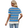 WIHOLL Short Sleeve Sweater Tops 2026 Spring Summer Trendy Knit Business Casual Essential V Neck Sweaters(07 – Stripes)
