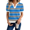 WIHOLL Short Sleeve Sweater Tops 2026 Spring Summer Trendy Knit Business Casual Essential V Neck Sweaters(07 – Stripes)