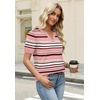 WIHOLL Short Sleeve Sweater Tops 2026 Spring Summer Trendy Knit Business Casual Essential V Neck Sweaters(08 – Stripes)