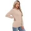 WIHOLL Sweaters for Women Lightweight Fall Tops Pullover Long Sleeve Shirts(Apricot)