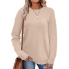 WIHOLL Sweaters for Women Lightweight Fall Tops Pullover Long Sleeve Shirts(Apricot)