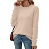 WIHOLL Sweaters for Women Lightweight Fall Tops Pullover Long Sleeve Shirts(Apricot)