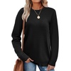 WIHOLL Sweaters for Women Lightweight Fall Tops Pullover Long Sleeve Shirts(Black)