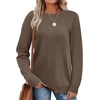 WIHOLL Sweaters for Women Lightweight Fall Tops Pullover Long Sleeve Shirts(Brown)