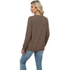 WIHOLL Sweaters for Women Lightweight Fall Tops Pullover Long Sleeve Shirts(Brown)