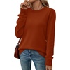 WIHOLL Sweaters for Women Lightweight Fall Tops Pullover Long Sleeve Shirts(Caramel)