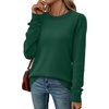 WIHOLL Sweaters for Women Lightweight Fall Tops Pullover Long Sleeve Shirts(Dark Green)