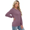 WIHOLL Sweaters for Women Lightweight Fall Tops Pullover Long Sleeve Shirts(Grey Purple)