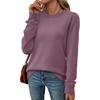 WIHOLL Sweaters for Women Lightweight Fall Tops Pullover Long Sleeve Shirts(Grey Purple)