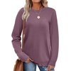 WIHOLL Sweaters for Women Lightweight Fall Tops Pullover Long Sleeve Shirts(Grey Purple)