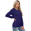 WIHOLL Sweaters for Women Lightweight Fall Tops Pullover Long Sleeve Shirts(Navy Blue)