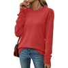 WIHOLL Sweaters for Women Lightweight Fall Tops Pullover Long Sleeve Shirts(Red)