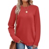 WIHOLL Sweaters for Women Lightweight Fall Tops Pullover Long Sleeve Shirts(Red)