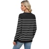WIHOLL Sweaters for Women Lightweight Fall Tops Pullover Long Sleeve Shirts(S-black+white Striped)