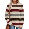 WIHOLL Sweaters for Women Lightweight Fall Tops Pullover Long Sleeve Shirts(S-chocolate Cherry)