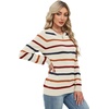 WIHOLL Sweaters for Women Lightweight Fall Tops Pullover Long Sleeve Shirts(S-rainbow Striped)