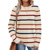 WIHOLL Sweaters for Women Lightweight Fall Tops Pullover Long Sleeve Shirts(S-rainbow Striped)