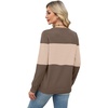 WIHOLL Sweaters for Women Lightweight Fall Tops Pullover Long Sleeve Shirts(T-chocolate Brown+apricot)