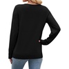 WIHOLL Sweaters for Women V Neck Casual Knit Long Sleeve Tops Lightweight Pullover Clothes Fall Fashion Outfits 2026(Black)