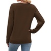 WIHOLL Sweaters for Women V Neck Casual Knit Long Sleeve Tops Lightweight Pullover Clothes Fall Fashion Outfits 2026(Brown)