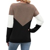 WIHOLL Sweaters for Women V Neck Casual Knit Long Sleeve Tops Lightweight Pullover Clothes Fall Fashion Outfits 2026(Coffee Black White)
