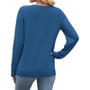 WIHOLL Sweaters for Women V Neck Casual Knit Long Sleeve Tops Lightweight Pullover Clothes Fall Fashion Outfits 2026(Grey Blue)